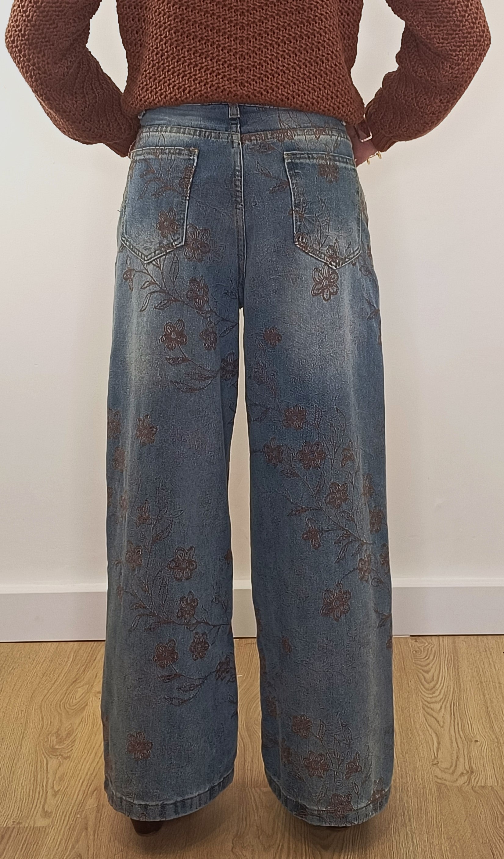 JEANS FIORI MARRONE
