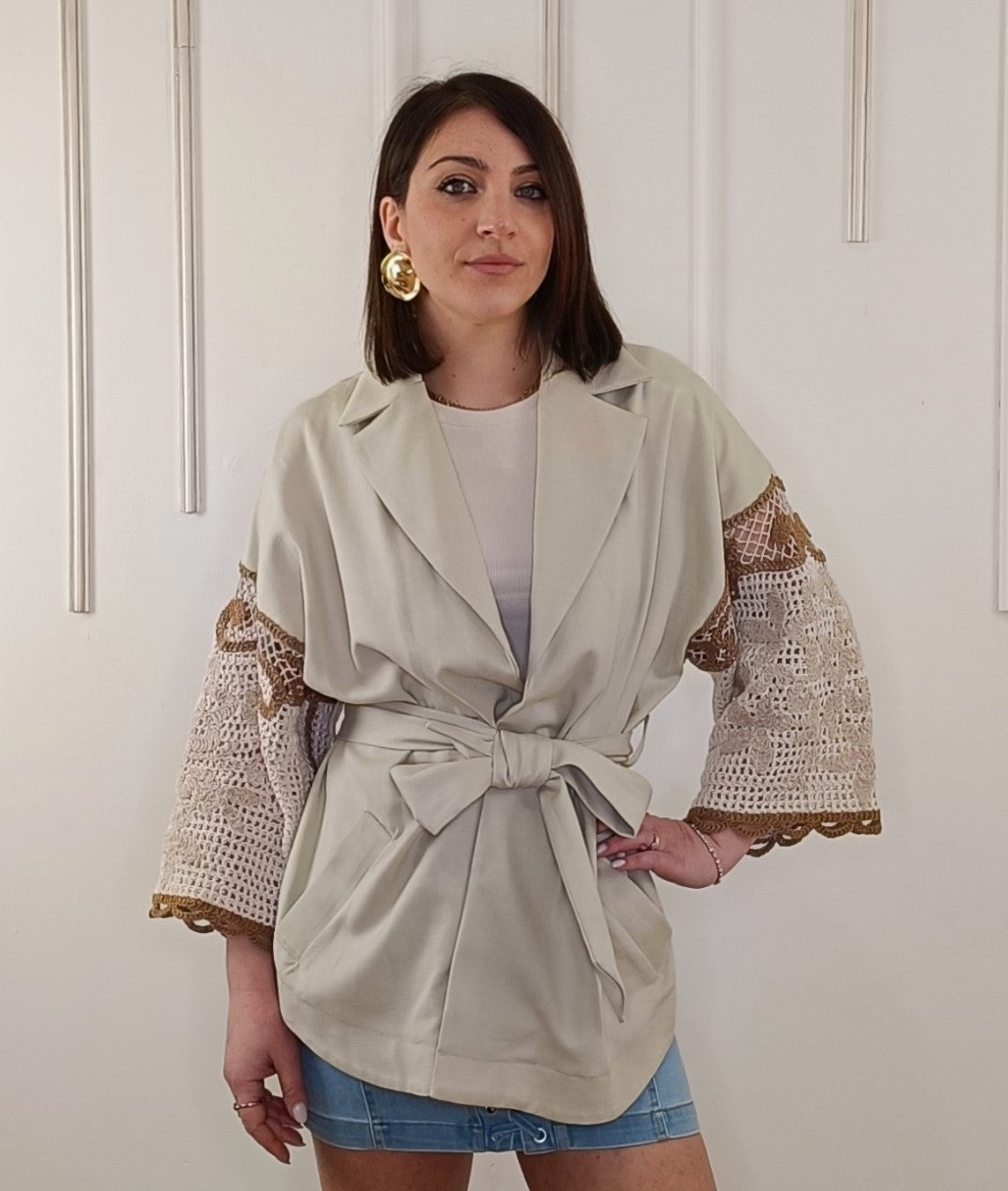 GIACCA KIMONO PANNA
